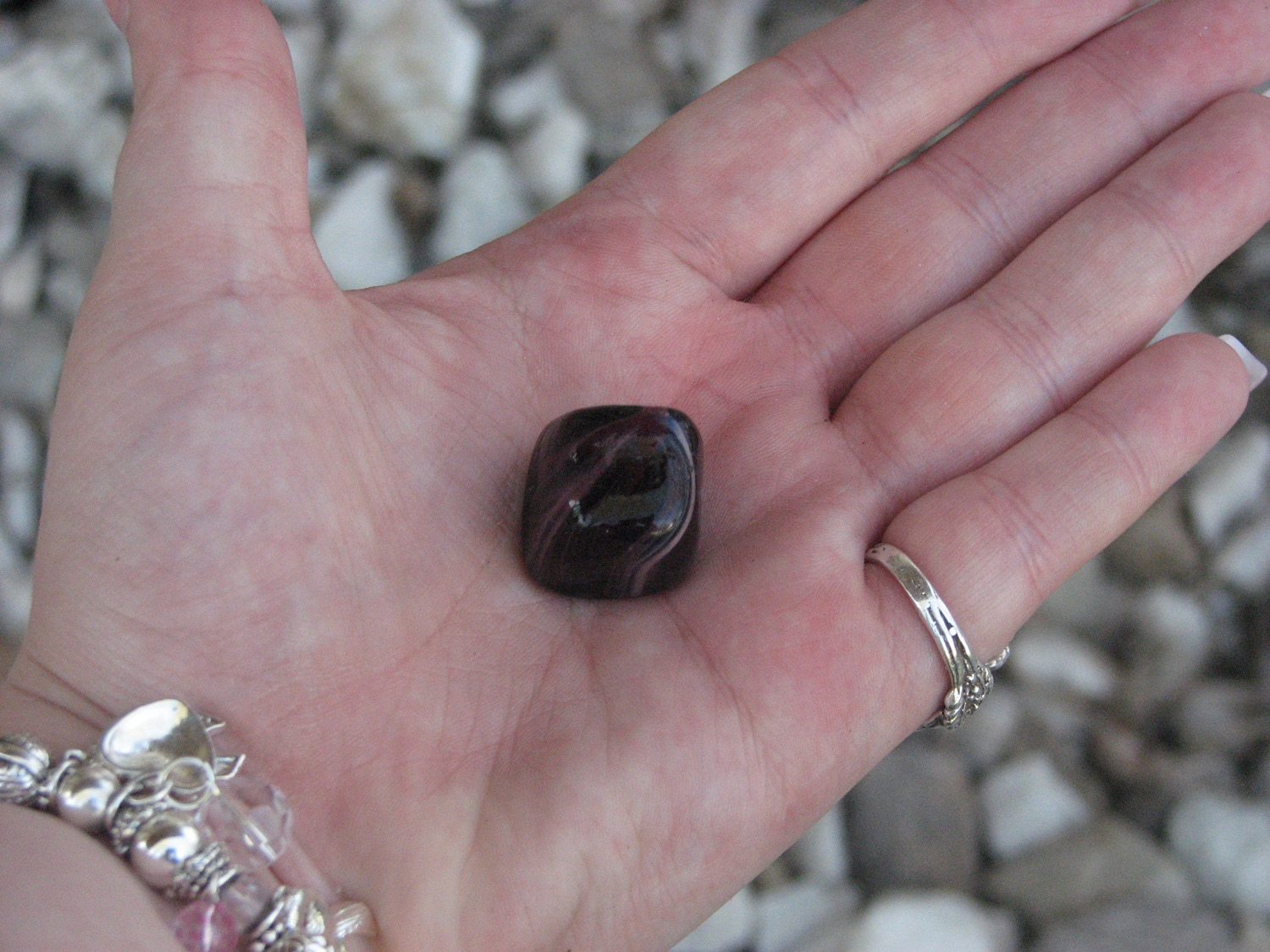 Purple Glass pebble by BellaDonnaStock