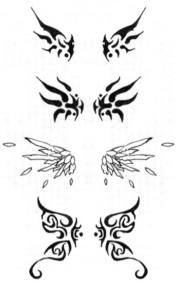 wings back neck tattoo or