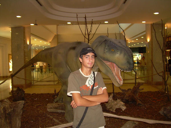 T Rex in a shopping mall by nobrantan