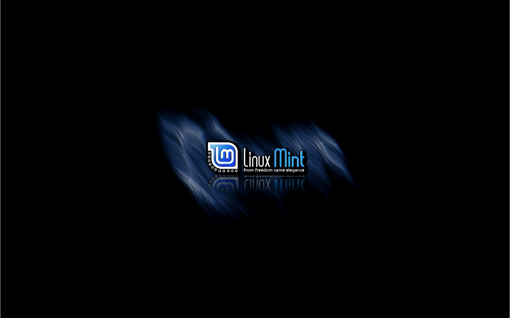 This is my rendition of the Linux Mint KDE logo bathing in a blue 3D fire.